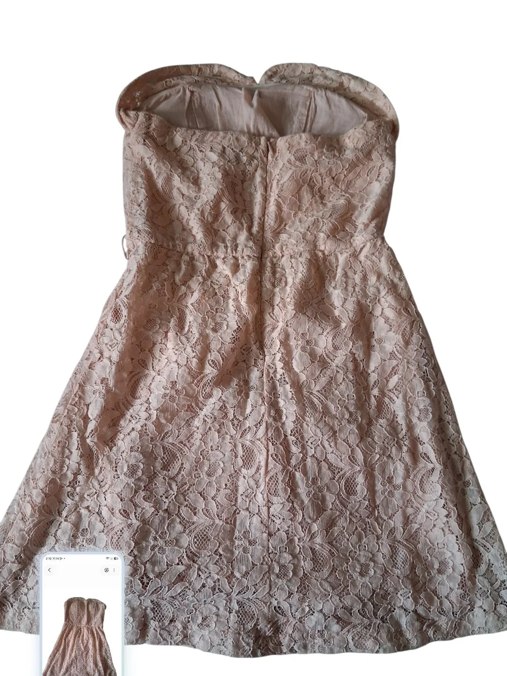 Charlotte Russe Light Pink Strapless Lace Party Dress